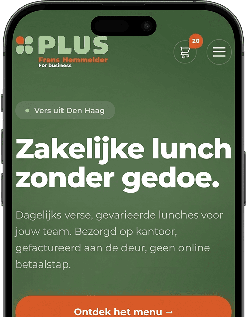 PLUS Lunch app mockup